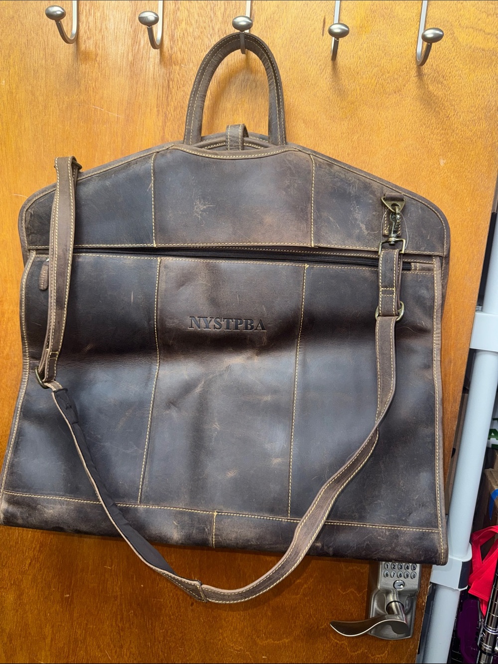 Canyon Outback Leather-Trim Garment Bag with Front Pockets